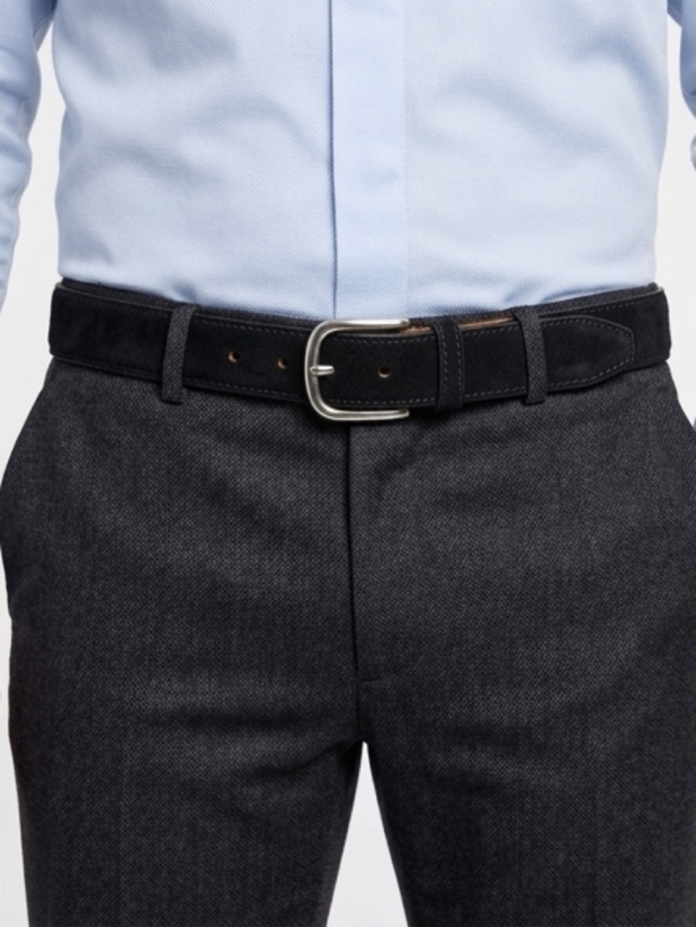 Black Suede Leather Belt